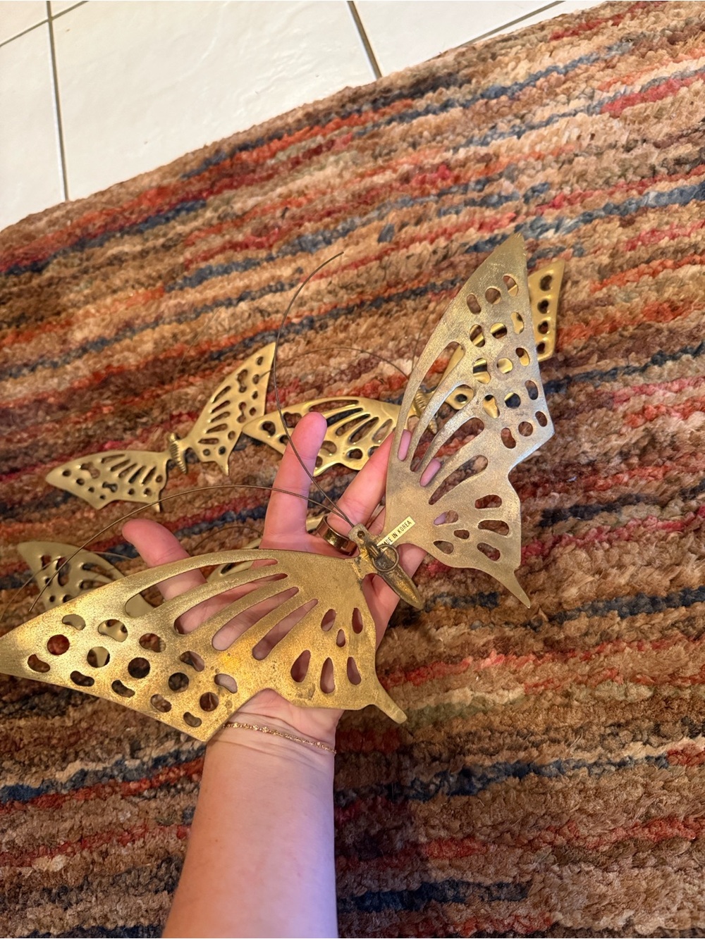 Vintage Brass MCM Set of 4 Wall Butterflies - Picture 5 of 6